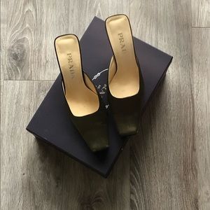 Prada square toe mules
